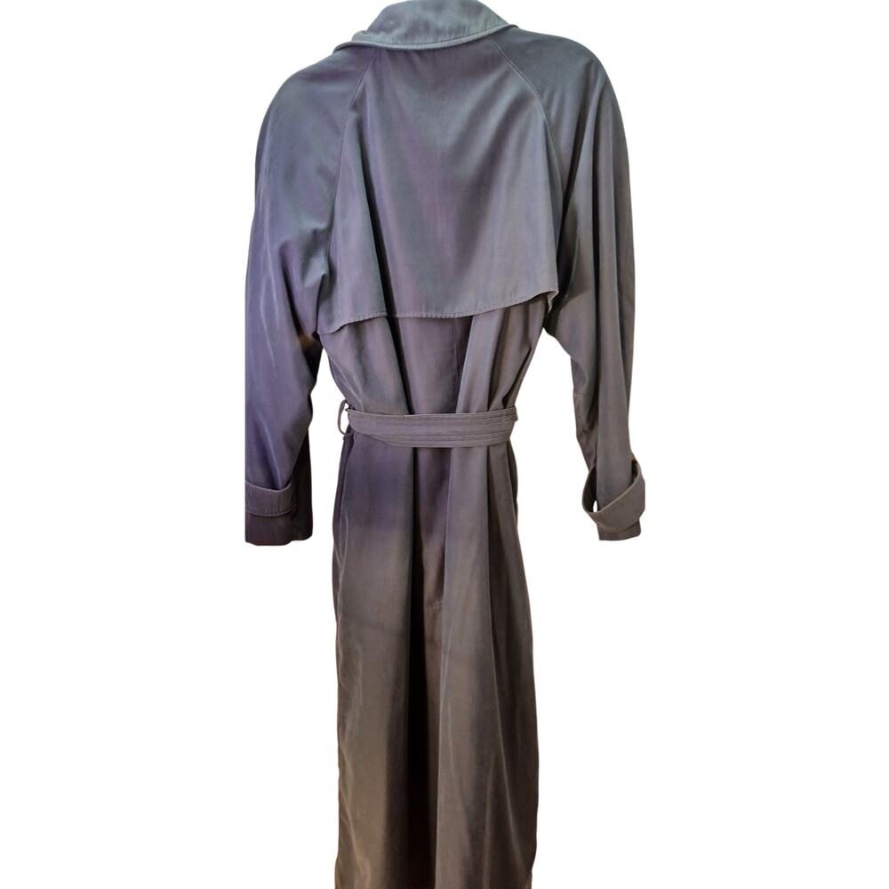 VTG Misty Harbor Trench Coat Size 10 Blue Teal Classic Rain Jacket 90s - Picture 4 of 6